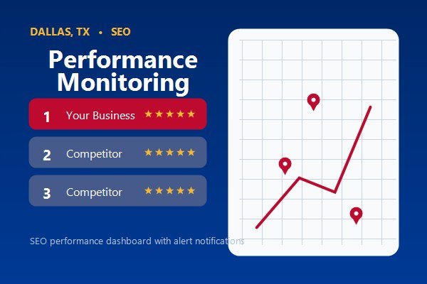 SEO performance dashboard with alert notifications